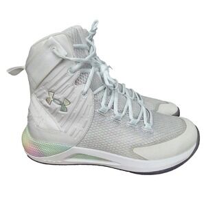 Under Armour HOVR Highlight Ace Volleyball Shoes Women 11 White Silver High Top